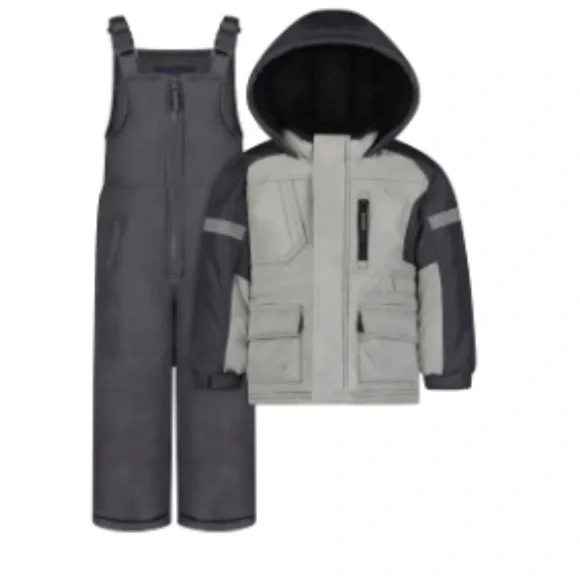 Boys London fog coat and snow pant bib matching set - Picture 1 of 12